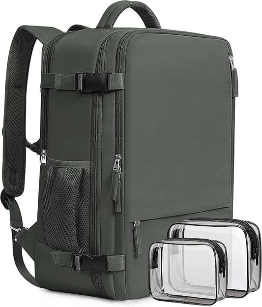 Beraliy Travel Backpack for Men Women, Carry On Backpack, 16 Inch Laptop Backpack, Waterproof Hiking Backpack, Casual Outdoor Daypack College Bag, Olive-green by Beraliy