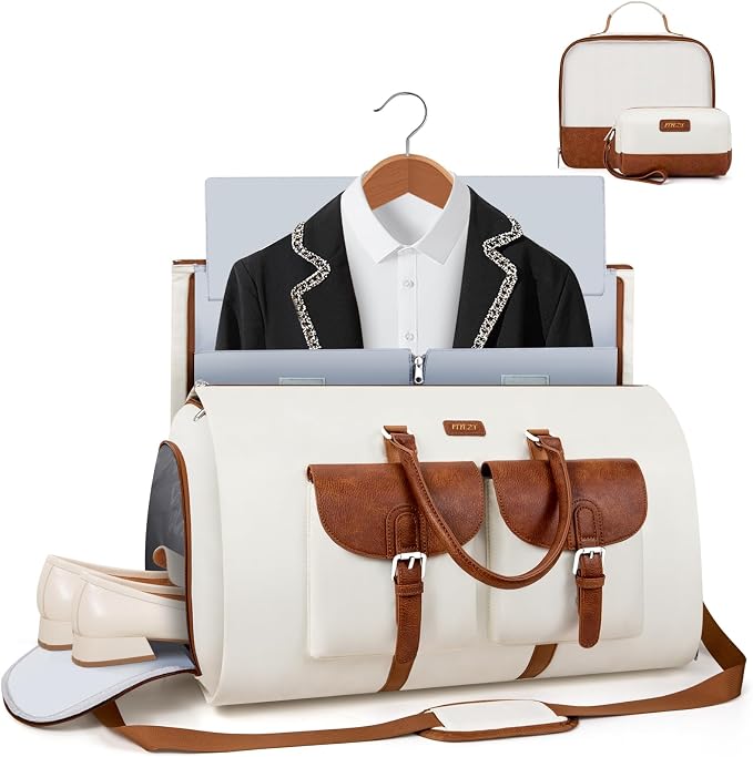 Garment Duffle Bag for Travel - Convertible Carry on Garment Duffel Travel Bag for Women Men Large Weekender Bag with Shoes Pouch 2 in 1 Hanging Suit Travel Duffel Bag 3pcs Set - Image 8