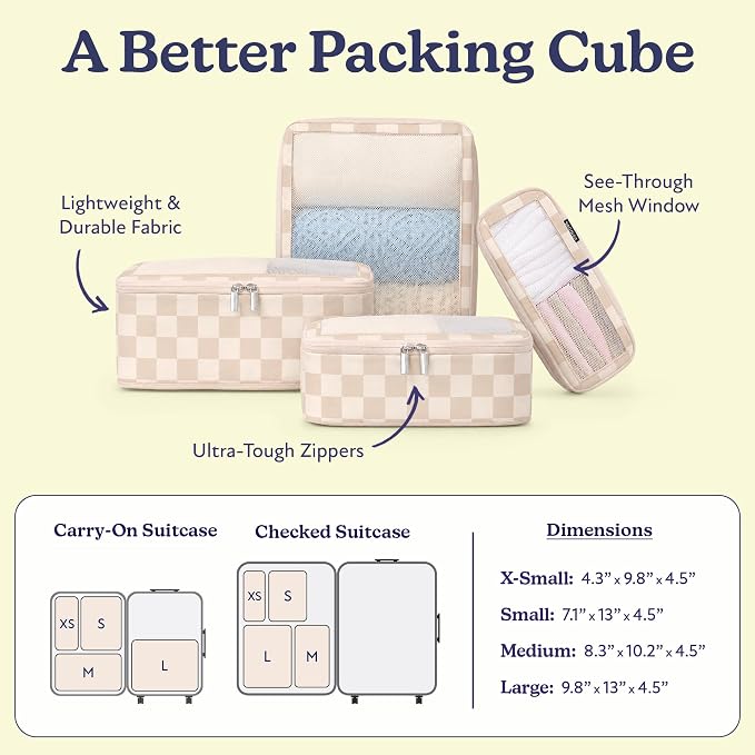 Vandel TSA-Friendly Packing Cubes for Carry On, Mesh Suitcase Organizer Bags Set, Small Packing Cubes for Travel Organizer Bags for Women with Mesh Panel and Durable Zippers, Luggage Cube Set of 4 - Image 2