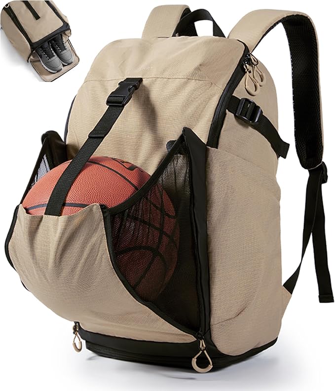 BAGSMART Gym Backpack for Men with Shoe Compartment for Multi-Sport | Water-Resistant Multi-Sport Gym Storage, Expandable Pocket Fits Basketball, Football, Shoe Compartment Separates Swim Gear by BAGSMART