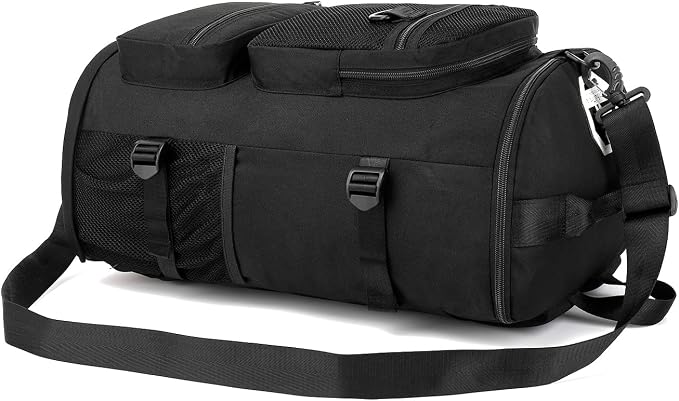 Kalesi Gym Duffle Bag Backpack 4-Way Waterproof with Shoes Compartment for travel Sport Hiking laptop (Black) - Image 6