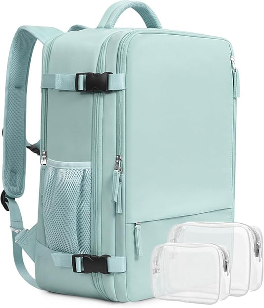 Beraliy Travel Backpack for Women, Airline Approved Bag, 16 inch Laptop Waterproof Hiking Backpack, Casual College Daypack, Weekender Bag, Mint Green by Beraliy