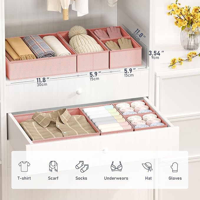 DIMJ Drawer Organizer Clothes - 30 Pack Baby Dresser Organizer for Nursery Closet Organization, Fabric Drawer Organizer Bins for Underwears Socks Bras, Foldable Storage Dividers for Bedroom - Image 3