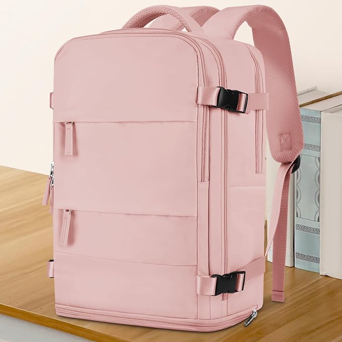 coowoz Large Travel Backpack For Women Men,Carry On Backpack Flight Approved,Hiking Backpack Waterproof Outdoor Sports Rucksack Casual Daypack Fit 15.6 Inch Laptop Shoes Compartment - Image 2