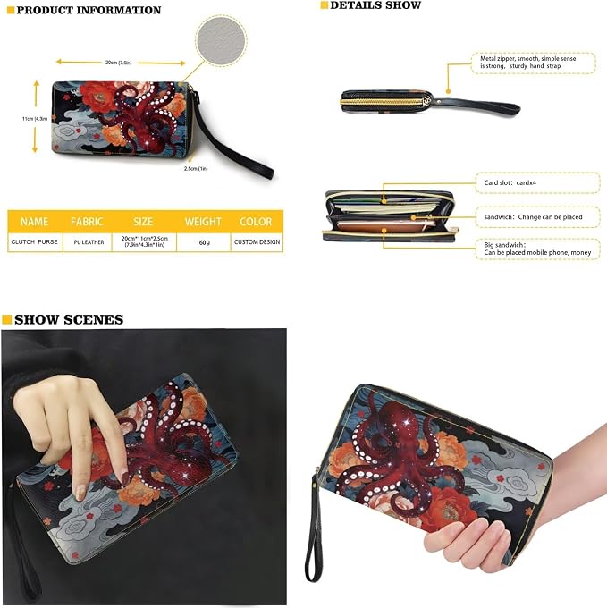 Women Purse Handbags Wallet Sets Leather Shoulder Tote Bag for Women,Top Handle Purse with Wrist Wallet Bag - Image 4