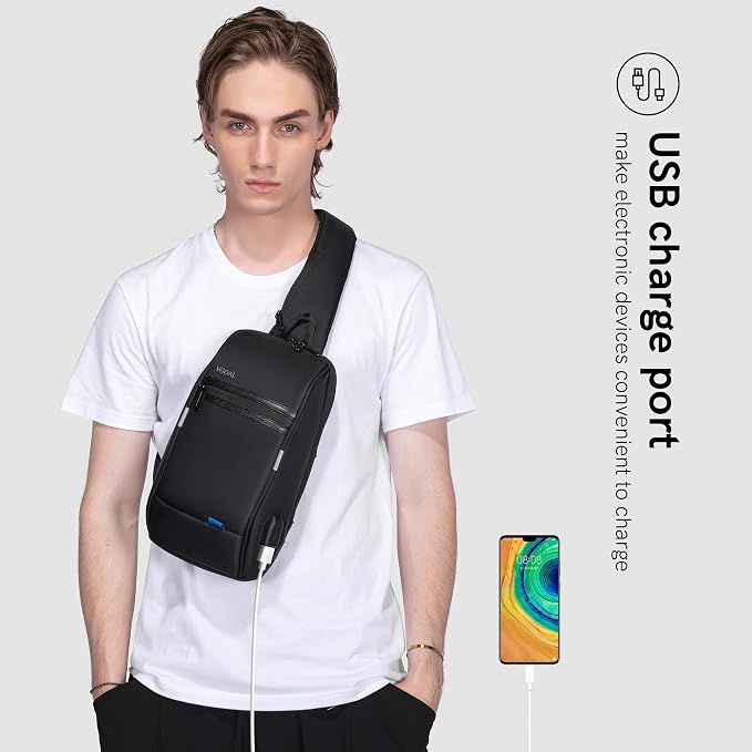 VGOAL Crossbody Bag Sling Bag for Men Sling Backpack with RFID Pocket Mini Backpack Daypack Crossbody for Travel Sport Running Hiking (FG6307) - Image 3