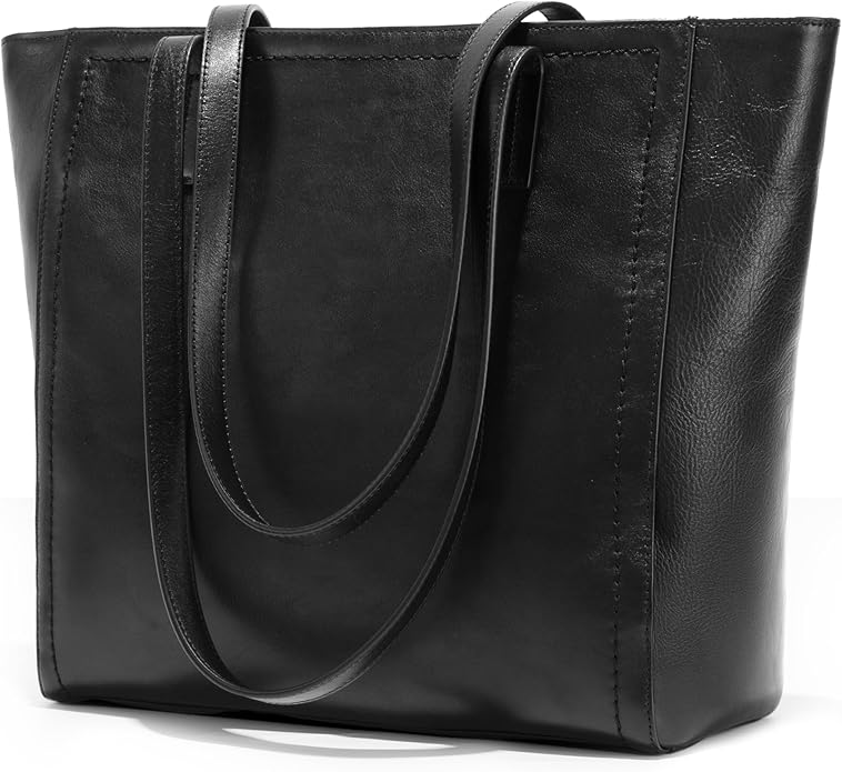 befen Vintage Genuine Leather Work Tote Bag for Women Large Tote Bag with Zipper Leather Purse and Handbags with Compartment by befen-