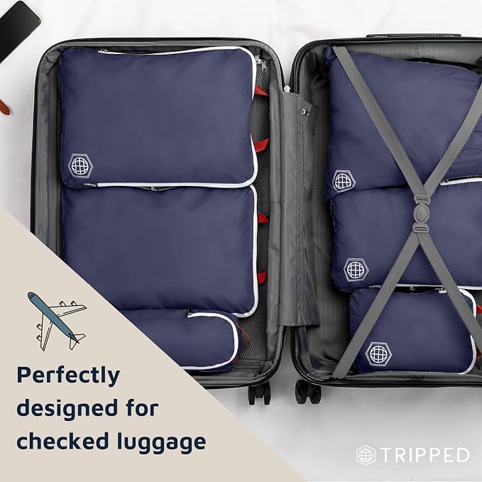 Extra Large Compression Packing Cube 6 Piece Set for Travel and Check Luggage by TRIPPED Travel Gear - Image 7