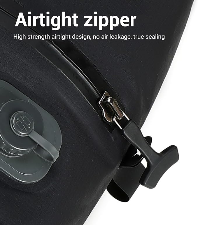 Reusable Travel Vacuum Bags, 20L Automatic Vacuum Compression Bag Built in Pump, Space Saver Seal Packing Cubes for Clothing for Carry On Suitcase and Backpack Luggage (Black Grid) - Image 4