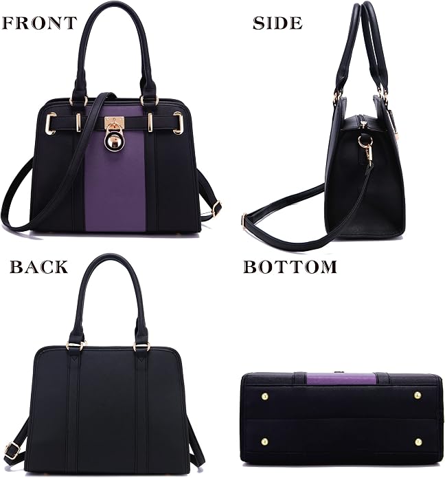 Qiyuer Structured Satchel Tote Handbags Set Women Purses with RFID Wallet | Premium, Sturdy, Spacious, Chic for Daily & Work, Vegan PU Leather, Multi-way Carry, Large Capacity RFID Wallet, Ideal Gift - Image 5