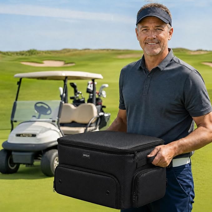 Golf Trunk Organizer with Separate Ventilated Compartment for 2 Shoes | 2 Layer Storage, Up To Us Men'S 16, Waterproof Side Pocket, Golf Car Storage for Balls, Tees, Cap, Clothes, Gloves - Image 6