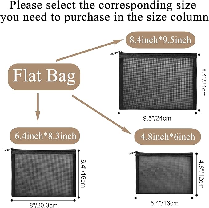 Unoutur 20 Pieces Mesh pouch, Mesh Makeup Bag Portable Makeup Pouch Travel Toiletry Bag for Makeup Organizer Home Office Travel Accessories, Mesh Cosmetic Bag with Zipper - Image 2