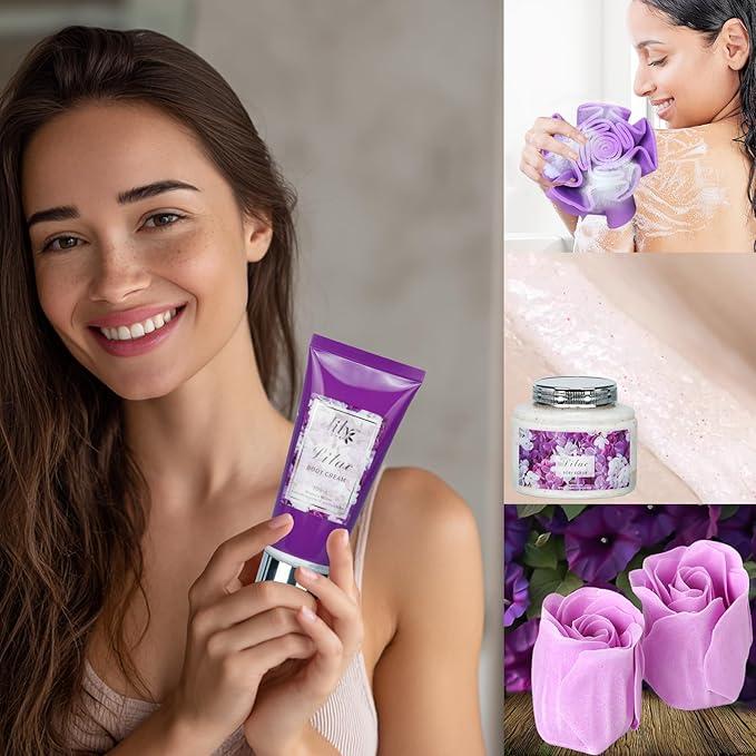 Christmas Gifts for Women - 9 Pcs Lavender Bath and Body Gift Basket Set for Women, Gift Baskets | Valentine's, Birthday, Mothers Day Gifts for Mom, Perfect Gift for Mom All Occasion Gifts for Her