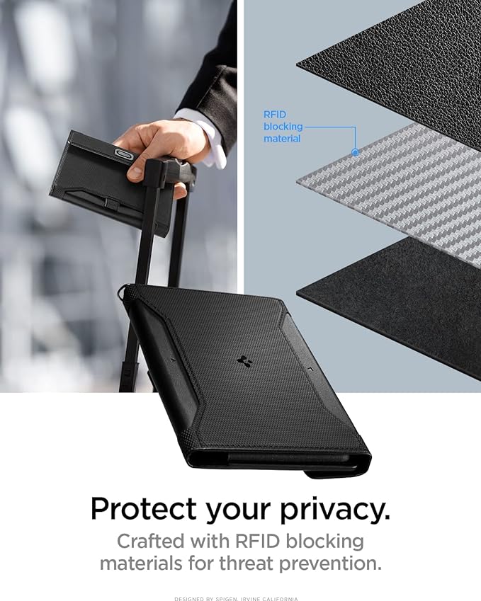 Spigen Life for Passport Card Cover Holder with RFID Blocking Technology Wallet Travel Documents Organizer Protector Accessories, SIM Card Pin Included - Image 4