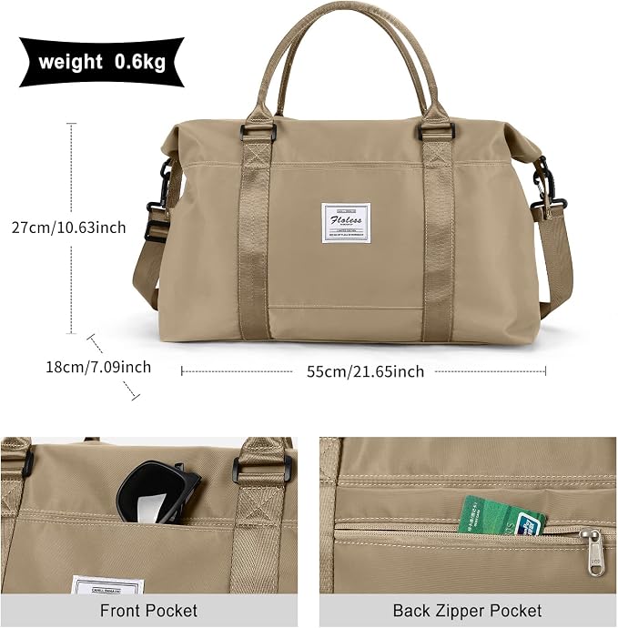 Travel Duffel Bag, Carry On Overnight Weekender Bags for Women | Travel Bag with Wet Pocket & Trolley Sleeve, For Spirit Airlines 18x14x8 Personal Item Bag - Image 4