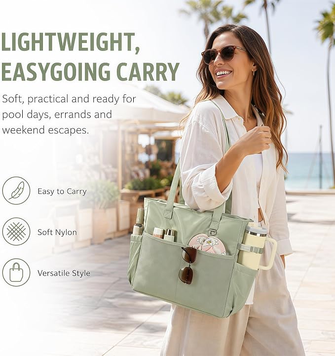 Bluboon Waterproof Beach Tote Pool Bags for Women Ladies Extra Large Carry On Bag With Wet Compartment for Weekender Travel - Image 6