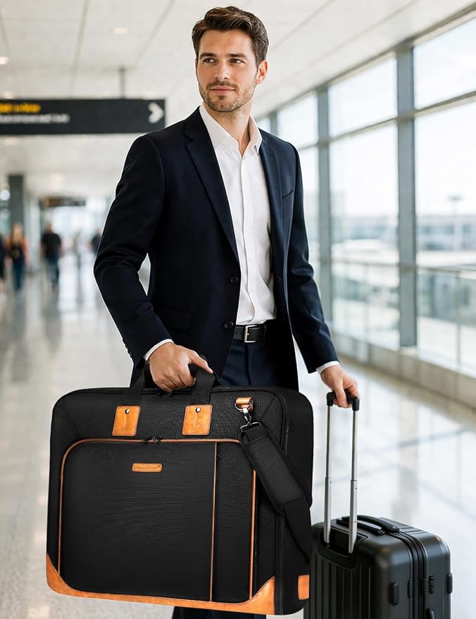 Noozion Garment Bag for Travel, Large Carry On Suit Bag for Business Up to 3 Suits, Wrinkle Free Garment Bag for Hanging Clothes with Shoulder Strap, Laptop Compartment, and Wet-Dry Pocket - Image 2