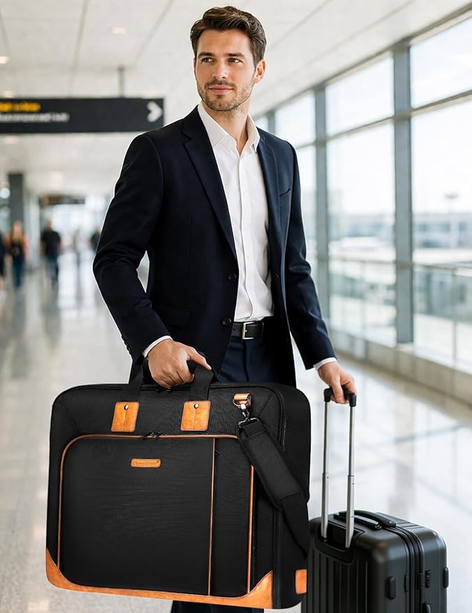 Noozion Garment Bag for Travel, Large Carry On Suit Bag for Business Up to 3 Suits, Wrinkle Free Garment Bag for Hanging Clothes with Shoulder Strap, Laptop Compartment, and Wet-Dry Pocket - Image 2