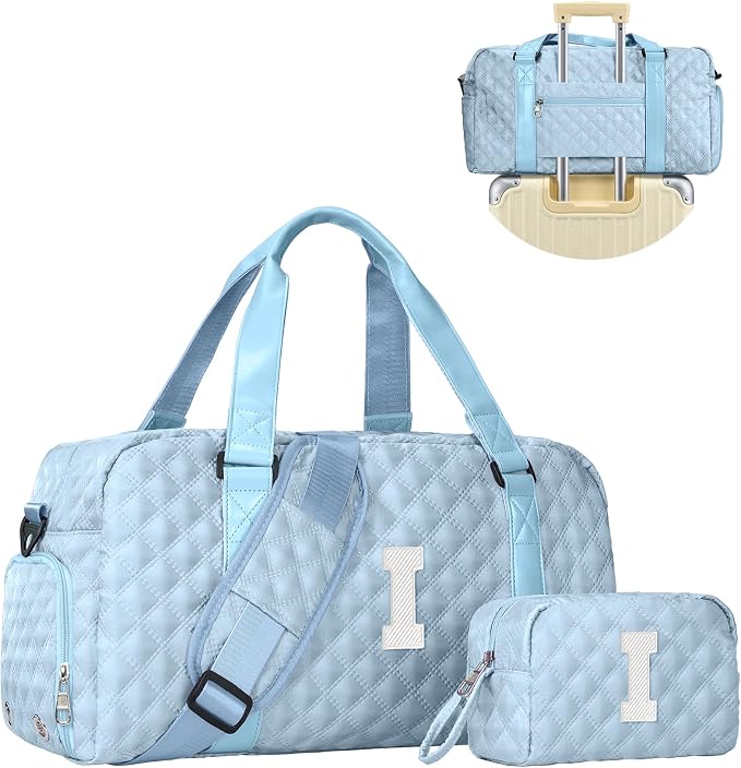 Elilier Teen Girl Gifts Trendy Stuff, Personalized Gifts, Initial Travel Duffel Bag or Teens, Monogram Overnight Bag, Trendy Stuff Gifts for Girls Friend Birthday Teacher Gift by Elilier