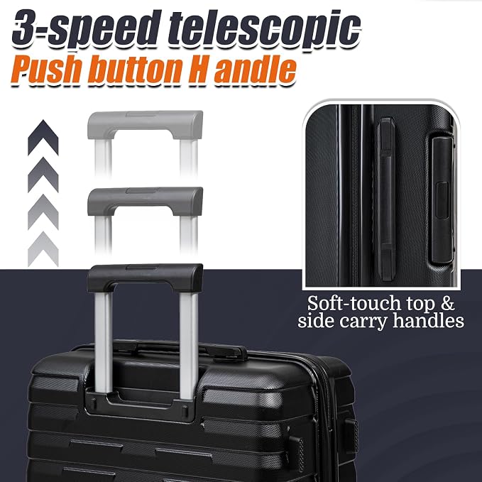 Cosbarn Luggage Sets 5 Piece Suitcases with Wheels, Suitcase Set ABS Hard Case Luggage with Spinner Wheels Durable Travel Luggage - Image 3
