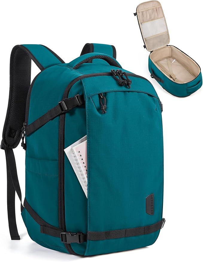 BAGSMART Travel Backpack for Women, 15.6 Inch Carry On Bag, Fresh Ink Green | TSA approved personal item fit for flights. Water resistant weekender daypack ideal for travel, business, and daily use. by BAGSMART