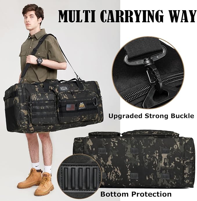 130L Extra Large Duffle Bag for Men, Heavy Duty Duffle Bag for Travel, Large Sports Gym Equipment Bag for Hockey Football Soccer Baseball Basketball & Team training, Dark CM - Image 5
