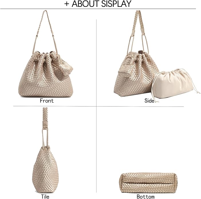 JINMANXUE Woven Purse for Women, Beach Hobo Shoulder Bag, Top-handle Tote Handbag, Shopper Underarm Satchel for Work Travel | Spacious Lightweight - Image 7