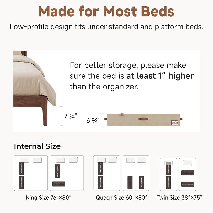 StorageWorks Extra Large Under Bed Storage Containers with Handles and Label Holder, 2 Pack Ultra-thick Fabric Underbed Bins, Closet Organizer for Clothes, Blankets, Sweater - Image 6