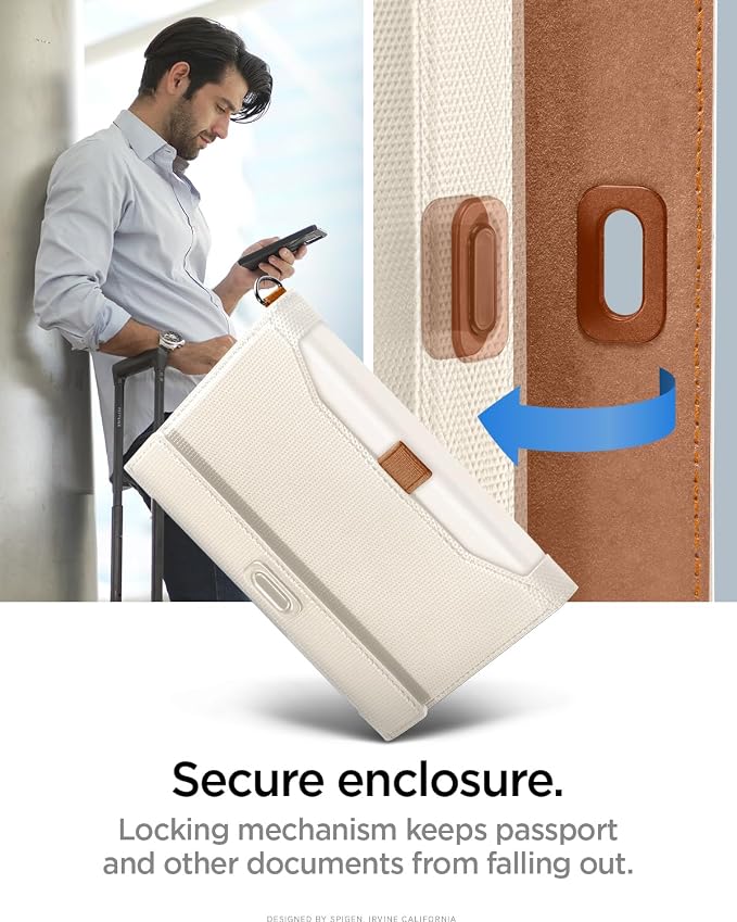 Spigen Life for Passport Card Cover Holder with RFID Blocking Technology Wallet Travel Documents Organizer Protector Accessories, SIM Card Pin Included - Image 5