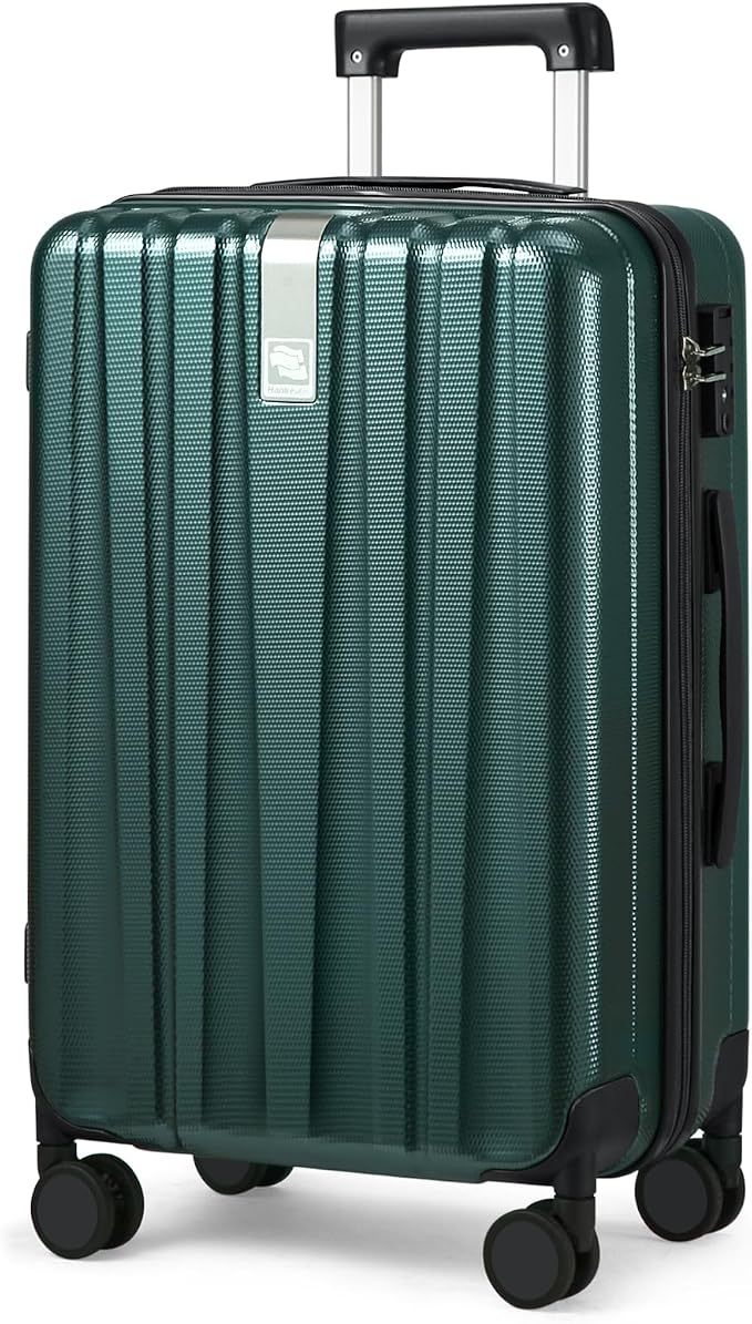 Hanke 29 Inch Luggage Suitcases With Spinner Wheels Lightweight PC hardside Rolling Suitcase With Travel Lock, Checked-Large 29-Inch(Blackish Green) by Hanke