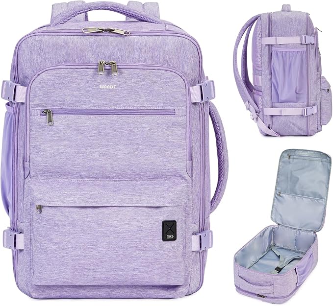 WANDF Travel Backpack For Spirit Airlines Personal Item Bag 18x14x8 with Wet Pocket, 17 Inch Laptop Backpack for Men Women | Frontier Airline Underseat Fit, Fits 17" Laptop, 180°Opening, Travel Backpack - Image 9