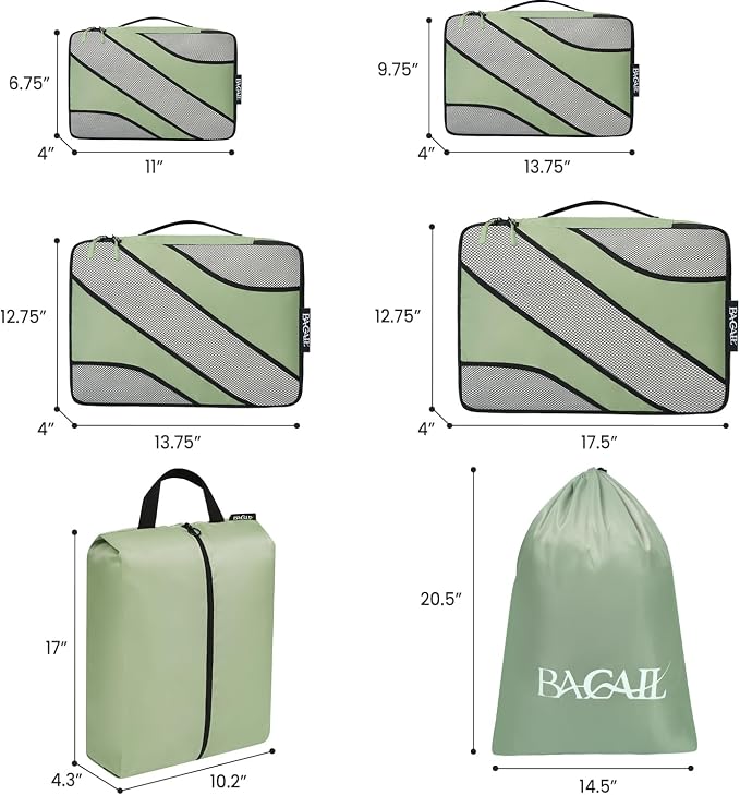 BAGAIL 6 Set Packing Cubes,Travel Luggage Packing Organizers - Image 2