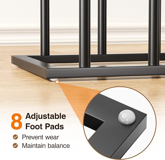pickpiff Free Standing Shoe Racks - 19.5 Inch Black Metal Boot Rack Organizer Tall Boots for Dorm Room, Closet, Entryway, Bedroom, Patio Outdoor, Hallway, Black, Shoe Storage Fit for 8 Pairs - Image 4
