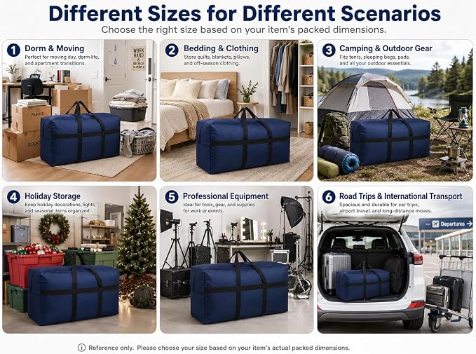 DoYiKe Large Storage Duffle Bag, Duffel Bag for Travel Green 80L - Image 7