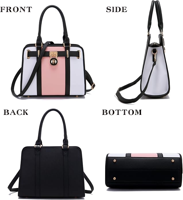 Qiyuer Structured Satchel Tote Handbags Set Women Purses with RFID Wallet | Premium, Sturdy, Spacious, Chic for Daily & Work, Vegan PU Leather, Multi-way Carry, Large Capacity RFID Wallet, Ideal Gift - Image 5