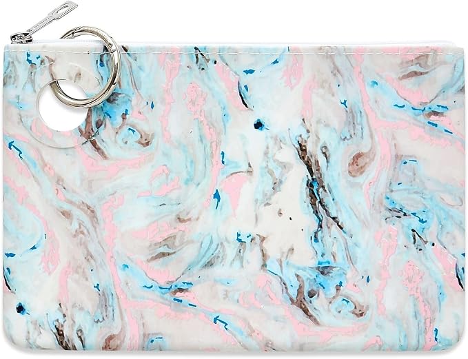 Oventure Large Silicone Pouch - Pastel Marble | Waterproof Zipper Bag & Holiday Gift for Women, Makeup & Travel by Oventure