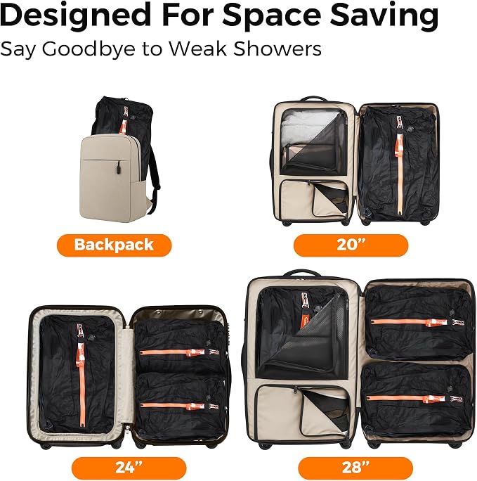 Aerogogo ReZip Vacuum Bags for Travel Luggage Reusable Compression Bags Vacuum Seal Packing cube for Cloth Packing (Medium-No pump) - Image 4