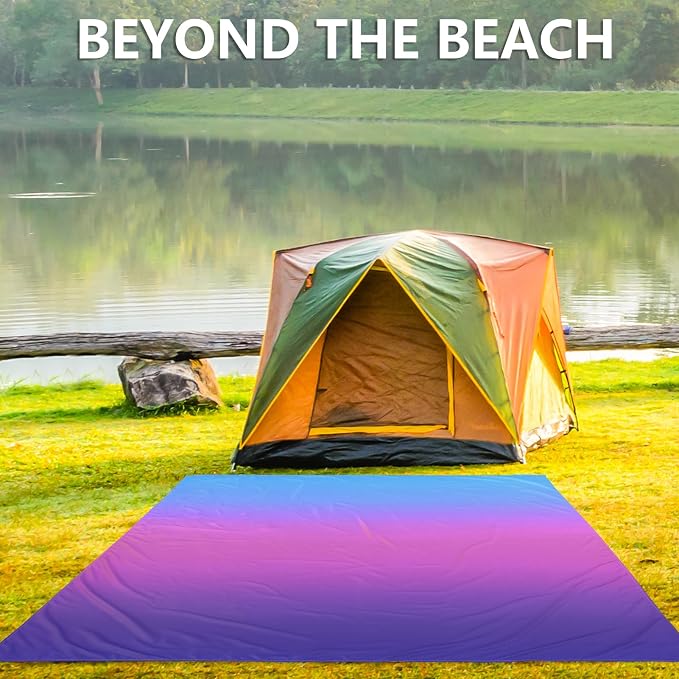 AISPARKY Beach Blanket Waterproof Sandproof Extra Large, Oversized Beach Mat, Quick Drying&Compact&Lightweight, Picnic Blankets Vacation Essentials for Outdoor Beach Camping (79" X 108" (6 Person)) - Image 6