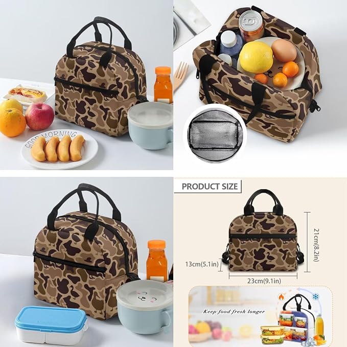 Duck Brown Camo 17 Inch Kids School Backpack Set 4Pcs Lunch Bag | Pencil Case and Water Bottle Holder, Lightweight 600D Fabric, Durable, for Elementary Middle High School Students - Image 5