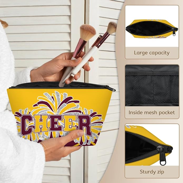 Cheerleading Dance Bag for Women Cheer Team Sport Gym Makeup Cosmetic Bag 2 Pcs Set - Image 7
