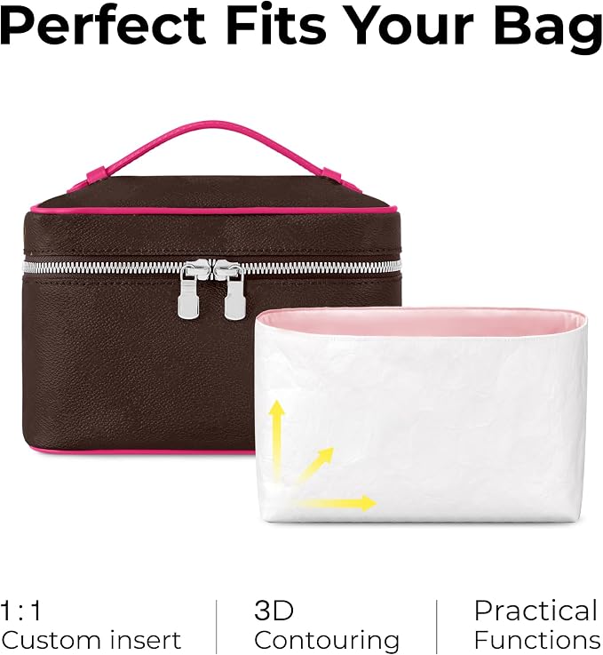 Lightweight Purse Organizer Compatible with LV Nice Mini | Handcrafted DuPont™ Tyvek®, Rose Sakura Purse handbaOrganizer Insert, Precision 1:1 Custom Fit for Work, Travel & Daily Carry - Image 3