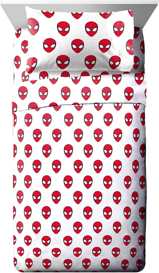 Jay Franco Marvel Spiderman Kids Twin Sheet Set 3 Piece Deep Pocket Bed Sheets, Super Soft Microfiber, Fade Resistant, Machine Washable - Officially Licensed Superhero Bedding for Boys, Red by JayFranco