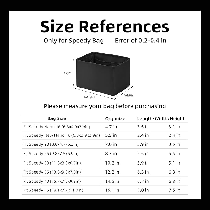 DGAZ Silk Purse Organizer Insert Fits LV Speedy 16/20/25/30/35/45 bags，Silky Smooth Bag Organizer，Luxury Handbag & Tote Shaper（Black，SP25） - Image 7