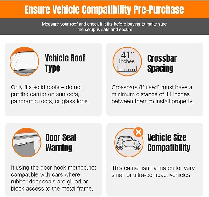 Sailnovo Rooftop Cargo Carrier Roof Bag,15 Cubic feet Soft Waterproof Car Roof Bag fit Cars with/Without Rack, 4 Tie-Down Straps, 4 Door Hooks, Foldable Car Top Carrier for Road Trip Camping Travel - Image 8