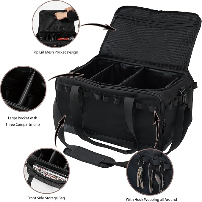COOZMENT 35L Multi-functional Duffle Bag, Waterproof Shoe & Picnic Camping Organizer, 3 Adjustable Dividers for Travel, Sports, GYM - Image 4