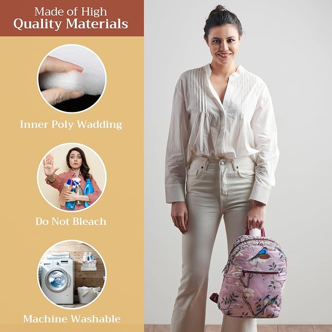 Maison d' Hermine Backpack for Women Men Cotton Shoulder Multipurpose Rucksack with Small Pouch Lightweight Multi Pocket Bag for Travel Work Beach Perfect for Spring Summer (Osaka) - Image 3