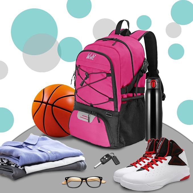 WOLT Basketball Backpack Large Sports Bag with Separate Ball Holder & Shoes Compartment, Best for Basketball, Soccer,Gym - Image 3