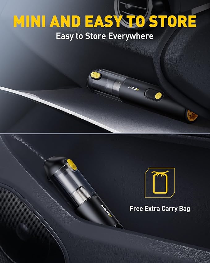 AUXITO Car Vacuum Portable Cordless 14000Pa Suction, Handheld Vacuum Blow & Suction 2 in 1, Small Vacuum Cleaner Hand Held Vacuum for Car, Home, Pet, Office, Ideal Gifts for Men & Women (Black)