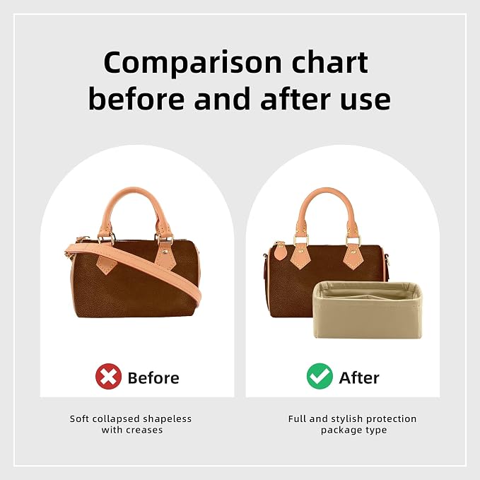 DGAZ Silk Purse Organizer Insert Fits LV Speedy 16/20/25/30/35/40/45 bags，Silky Smooth Bag Organizer，Luxury Handbag & Tote Shaper(S2 trench,New nano 16) - Image 4