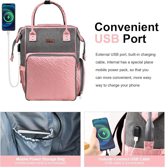 crochet bag,knitting bagBackpack and Tote Bag Storage Bag ，Large capacityYarn Storage Organizer Travel Crochet Bag Women Carrying Crochet Accessories Knitting Needles Crochet - Image 5